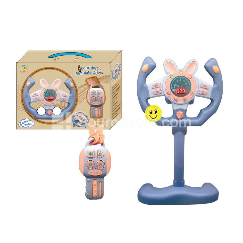 Steering Wheel Toy Car with Rabbit Driving Set 360° Rotation