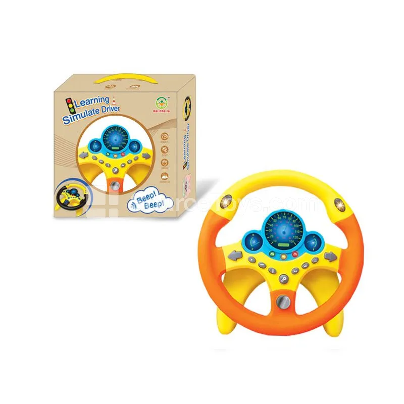 360° Rotating Steering Wheel Toy Voice Edition Orange