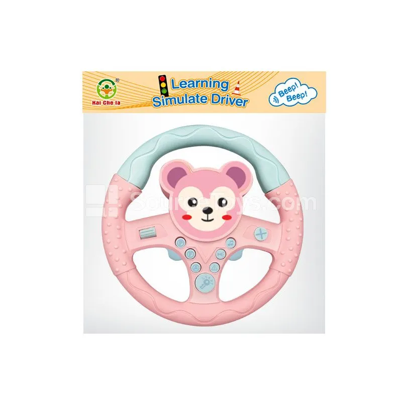 Cartoon Steering Wheel 360° Rotation Monkey Style Pink Cartoon Steering Wheel 360° Rotation Monkey Style Pink