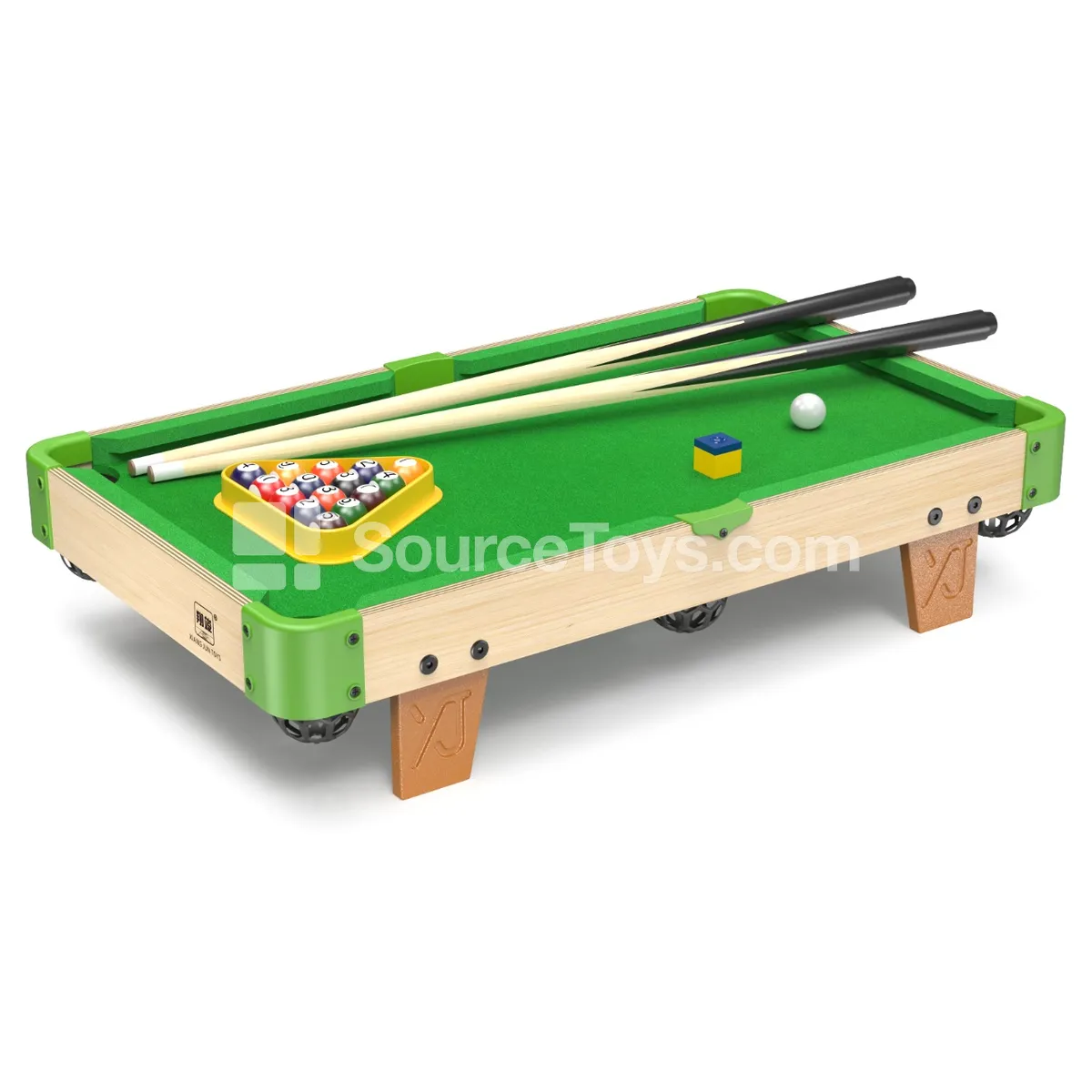 XJ8871 Solid Wood Mini Pool Table with Cues and Balls
