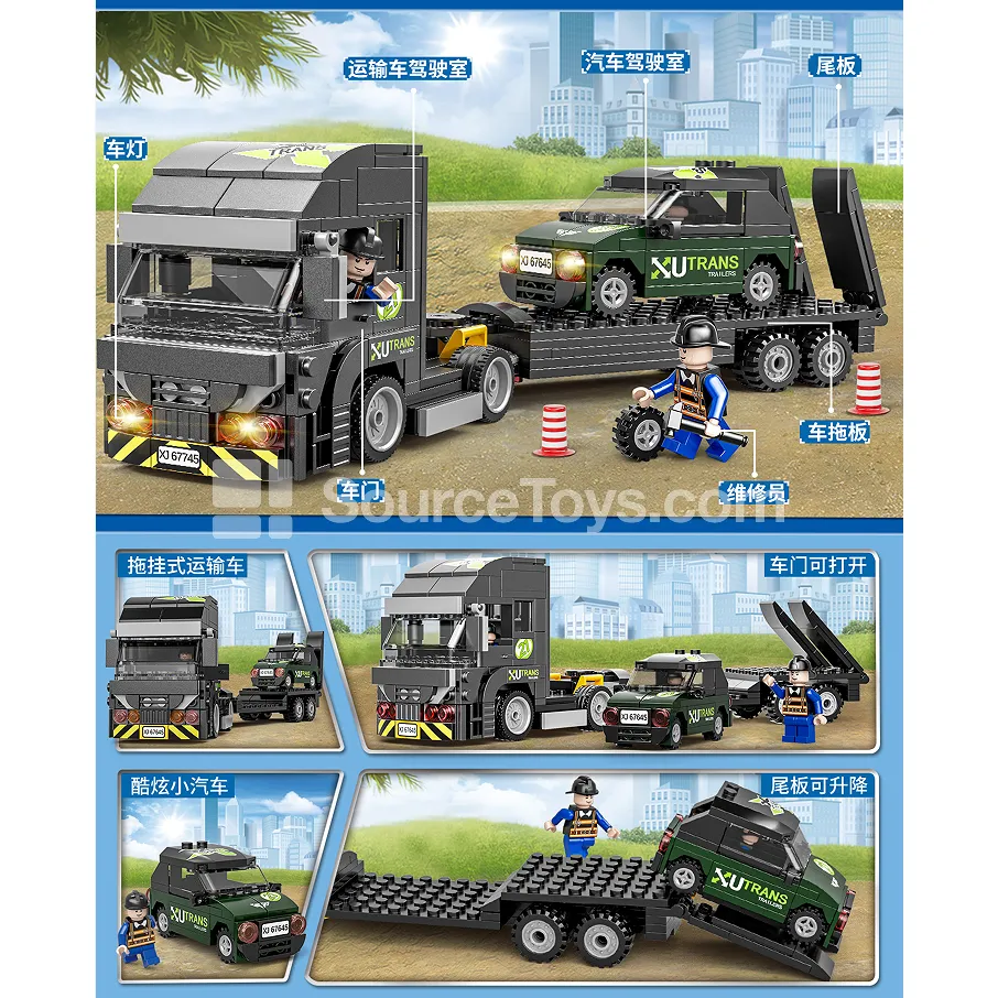 XJ-849B Car Transporter Truck Building Blocks