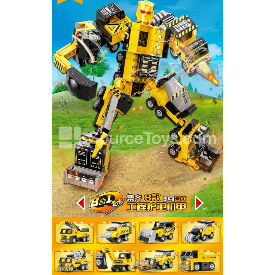 XJ-2938 City 8-in-1 Construction Robot Building Blocks XJ-2938 City 8-in-1 Construction Robot Building Blocks