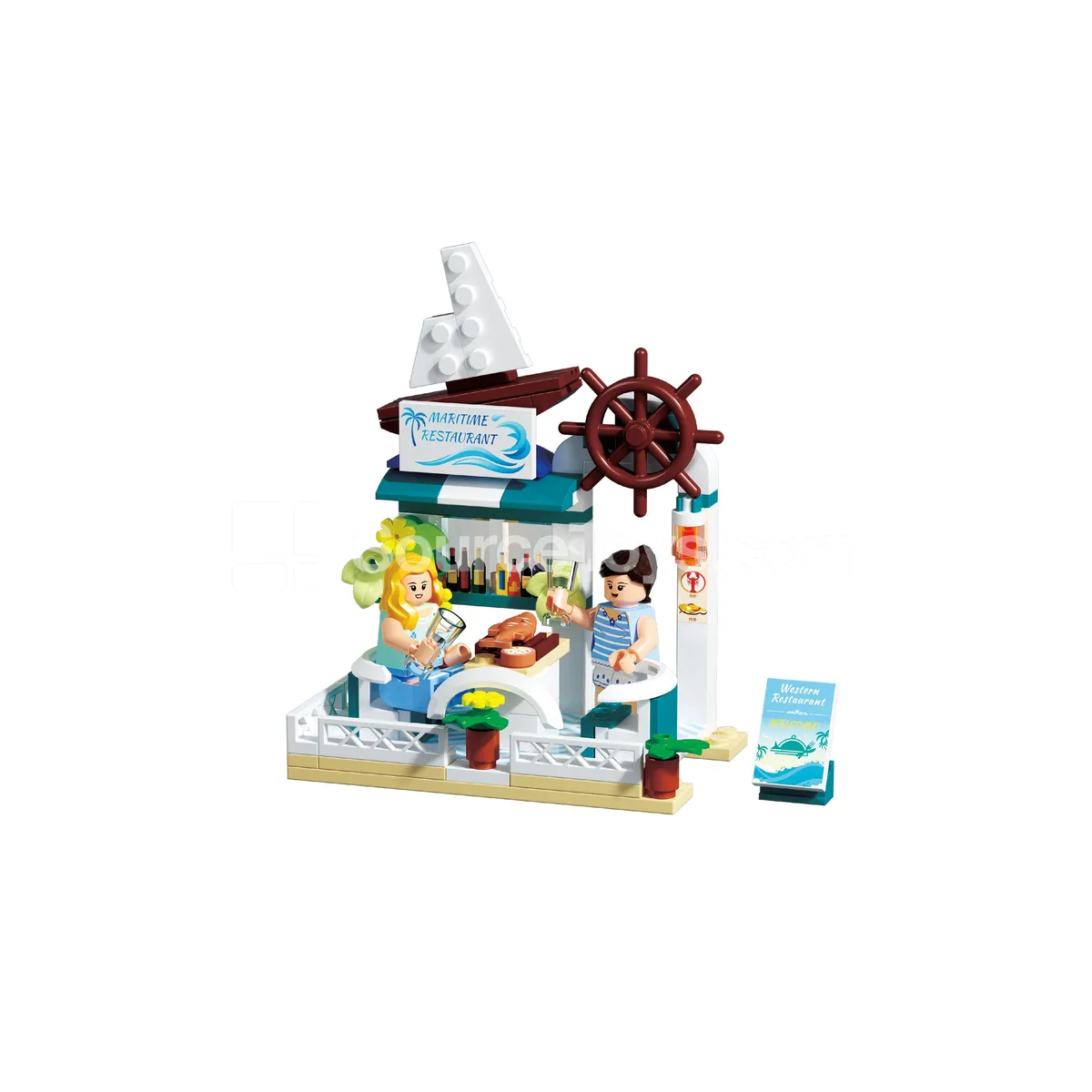 XJ-9100 Seaside City Scene Building Blocks 4 Assorted