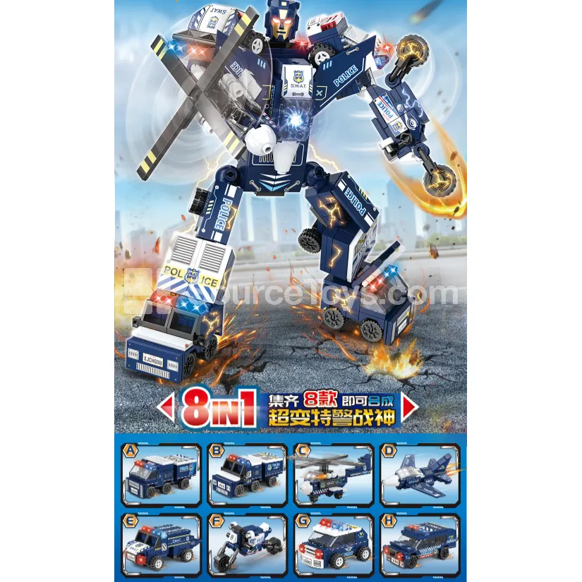 XJ-2937 Police 8-in-1 Combining Robot Building Blocks XJ-2937 Police 8-in-1 Combining Robot Building Blocks