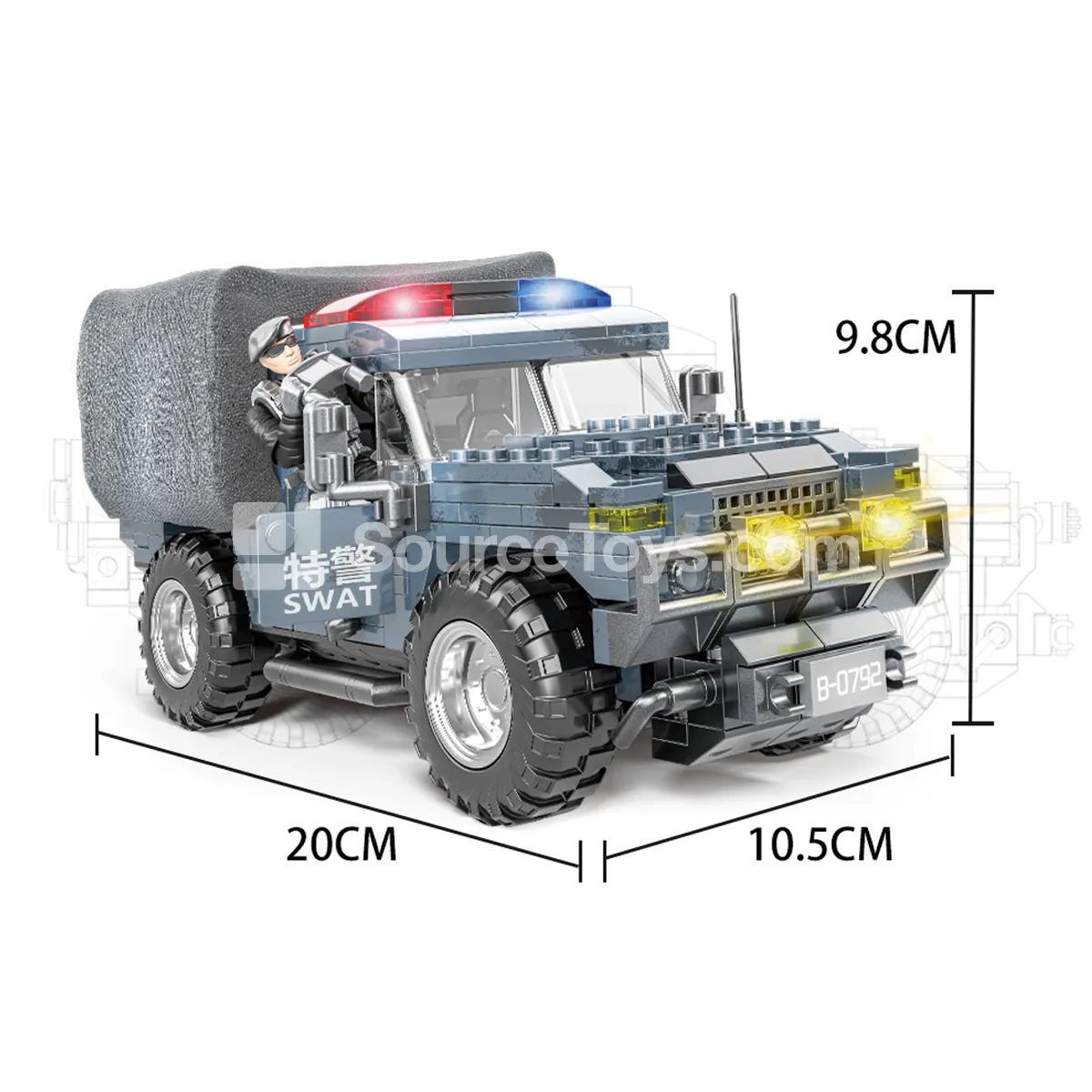 XJ-792B SWAT Support Truck Building Blocks