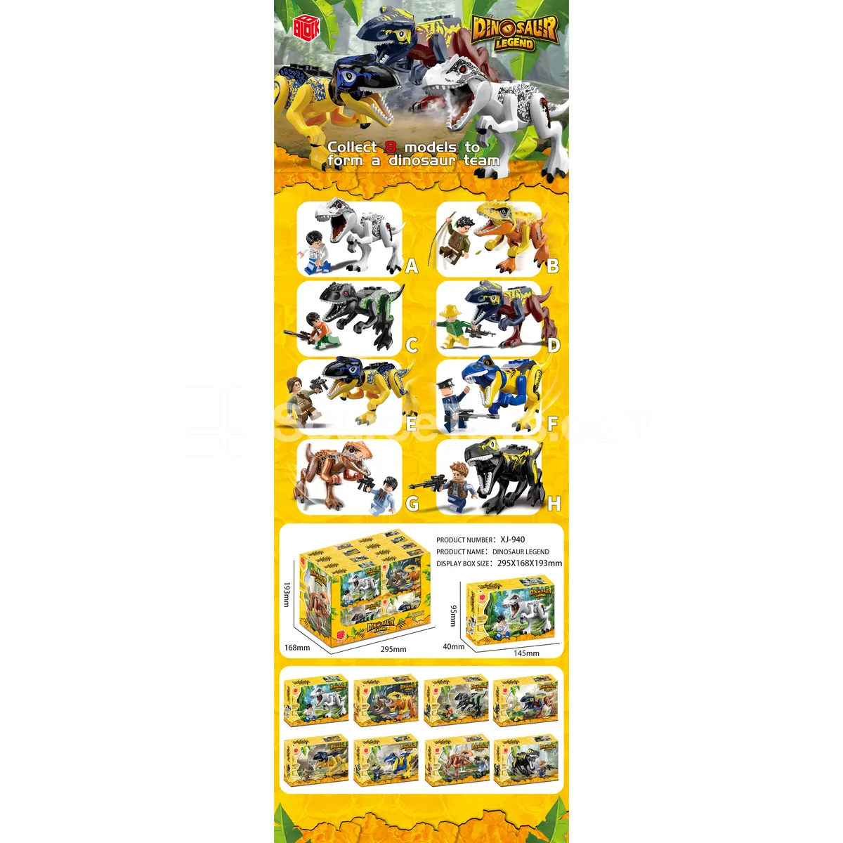 XJ-940 T-Rex Dinosaur Building Blocks 8 Assorted Styles XJ-940 T-Rex Dinosaur Building Blocks 8 Assorted Styles