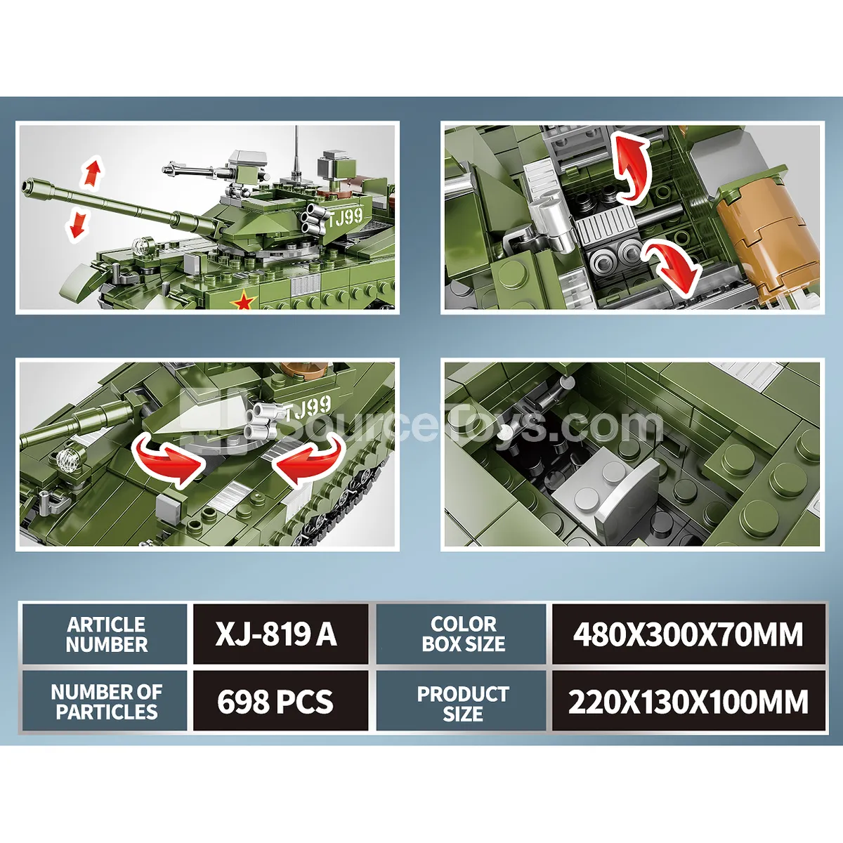 XJ-819A Type 99 Main Battle Tank Building Blocks XJ-819A Type 99 Main Battle Tank Building Blocks