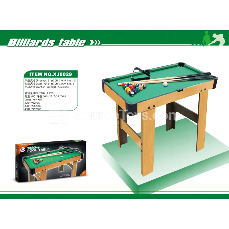 XJ8829 Wooden Pool Table with Legs