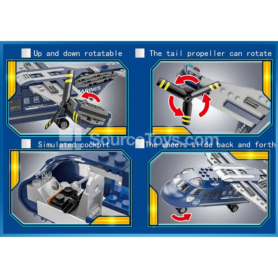 XJ-866A Military Transport Aircraft Building Blocks