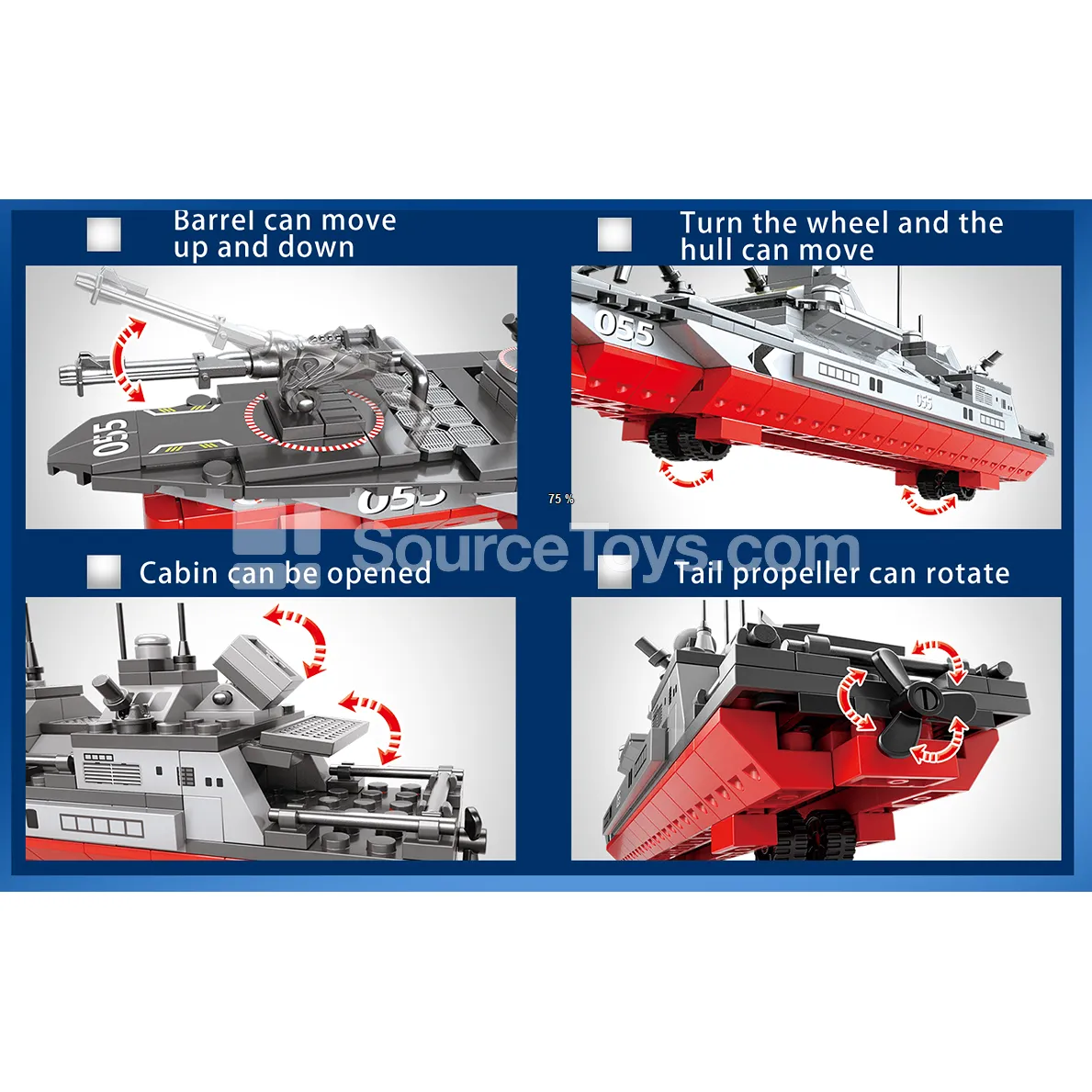 XJ-851E 055 Destroyer Warship Building Blocks XJ-851E 055 Destroyer Warship Building Blocks