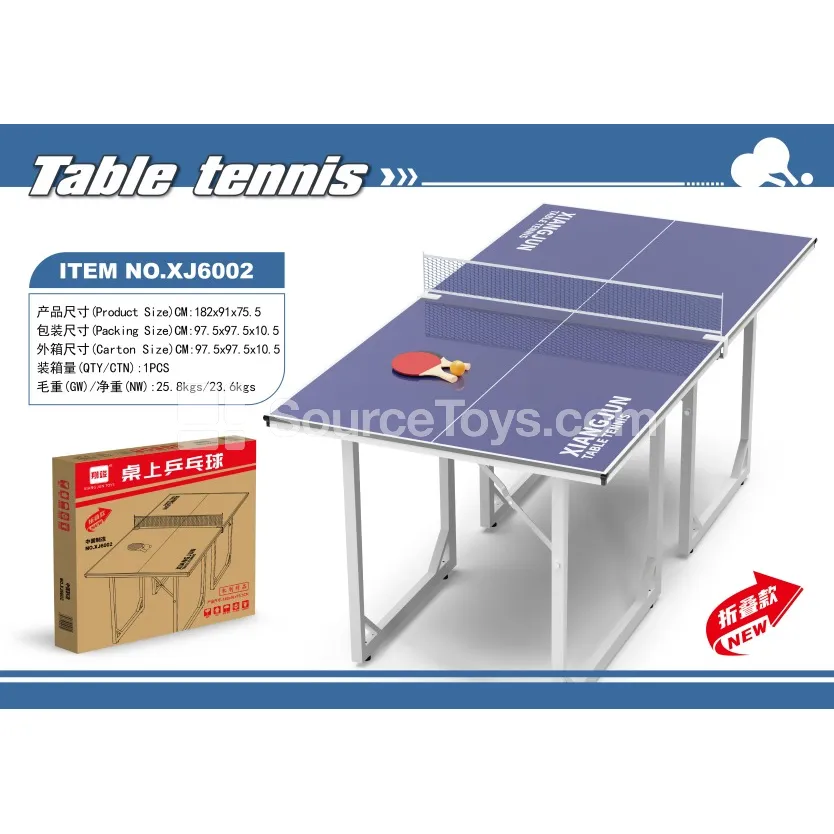 XJ6002 1.8M Foldable Table Tennis Table with Net