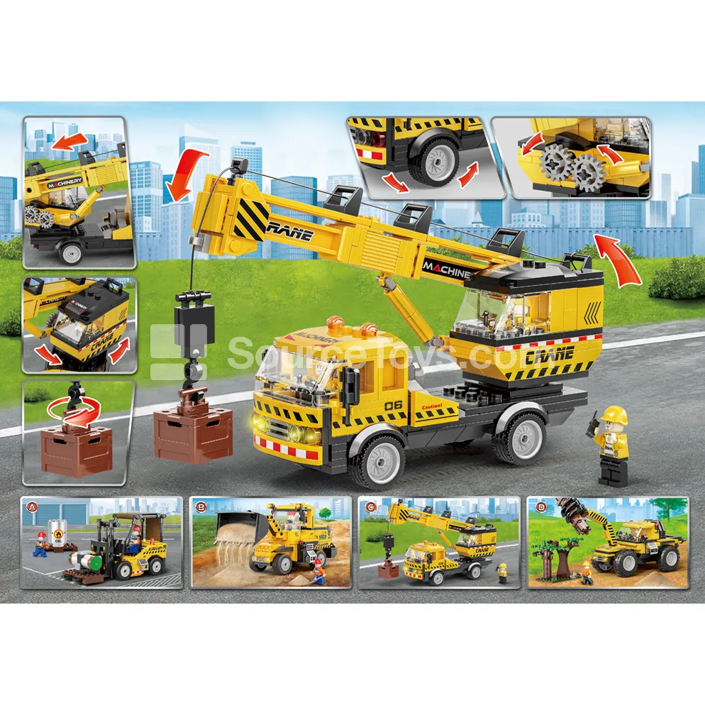 XJ-847C City Crane Truck Building Blocks