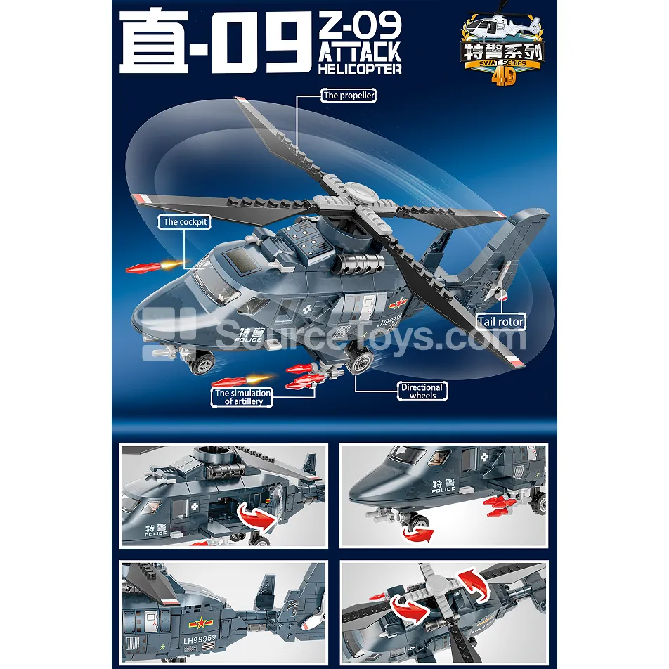 XJ-839B Z-9 Armed Helicopter Building Blocks XJ-839B Z-9 Armed Helicopter Building Blocks