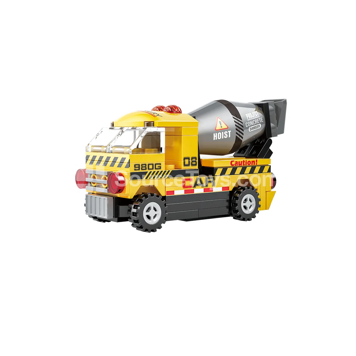 XJ-7981 Pull-Back Cement Mixer Truck Building Blocks