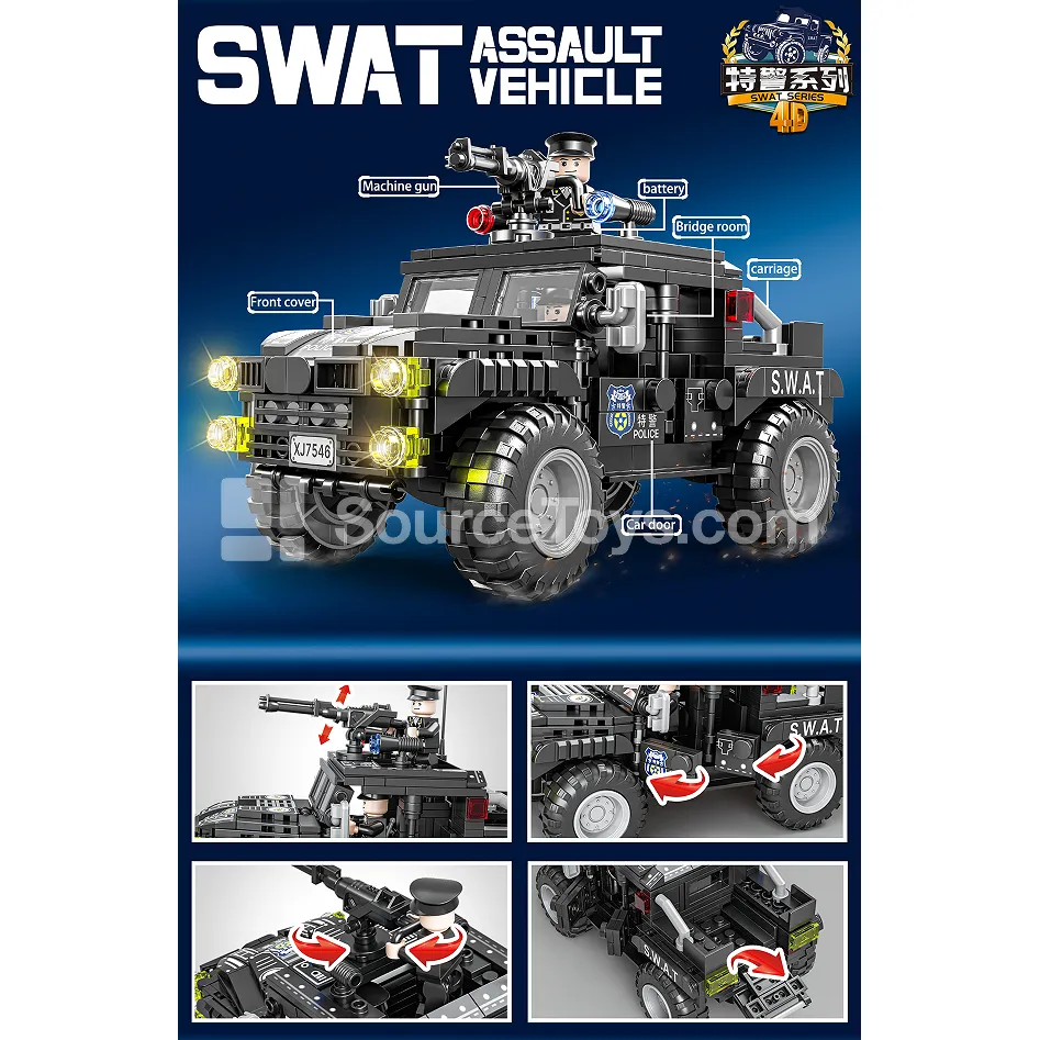 XJ-839E SWAT Armored Assault Vehicle Building Blocks