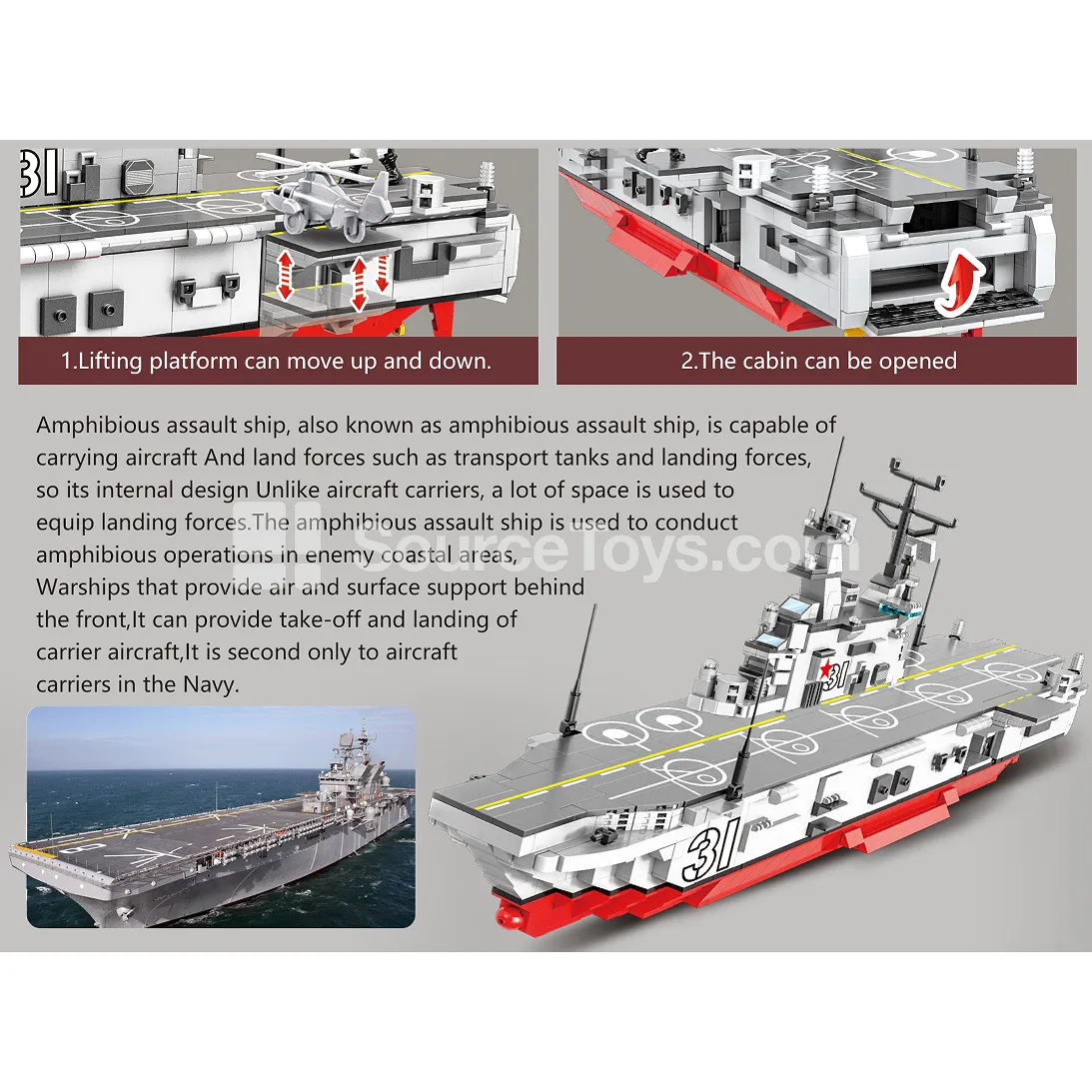 XJ-875 Amphibious Assault Ship Building Blocks XJ-875 Amphibious Assault Ship Building Blocks