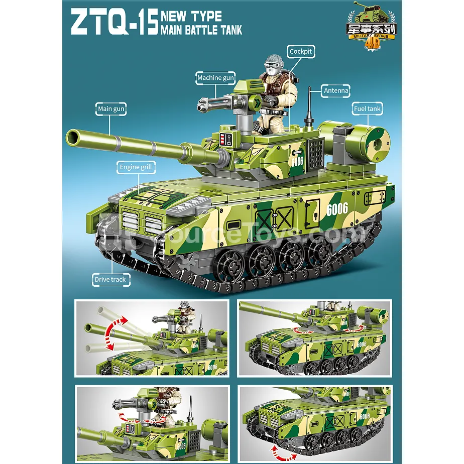 XJ-850B ZTQ-15 Light Main Battle Tank Building Blocks XJ-850B ZTQ-15 Light Main Battle Tank Building Blocks
