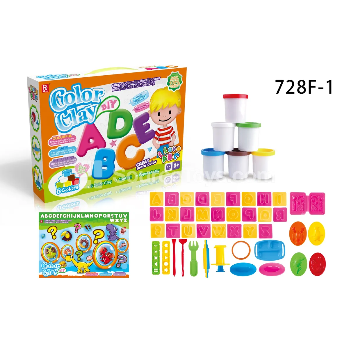 Pretend-Play Kitchen Clay Set with Alphabet Molds