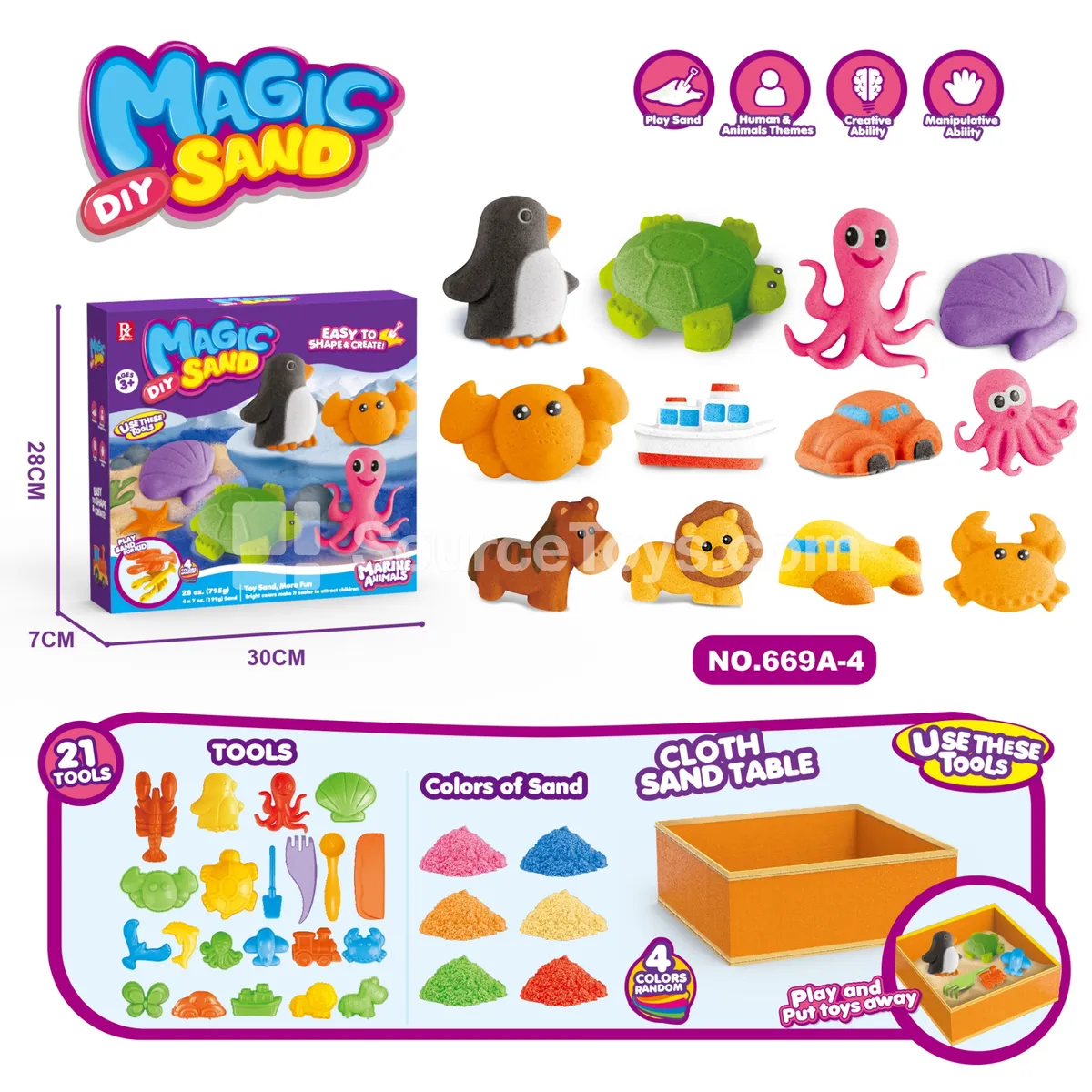Space Sand Playset with Ocean Animals and Figures