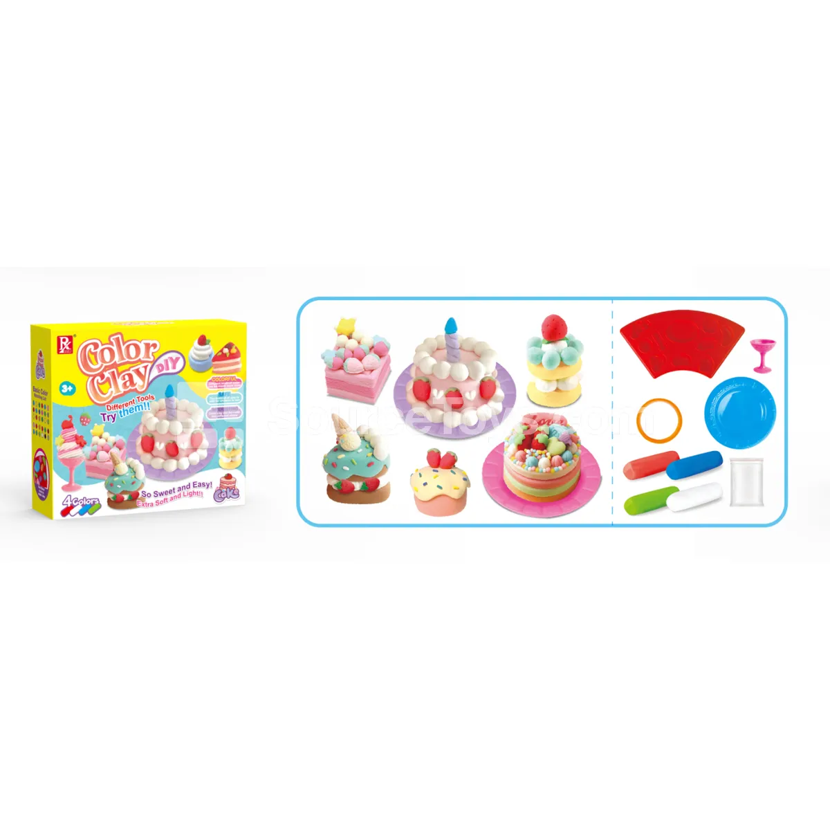 8-Color Clay Food Party Play Set
