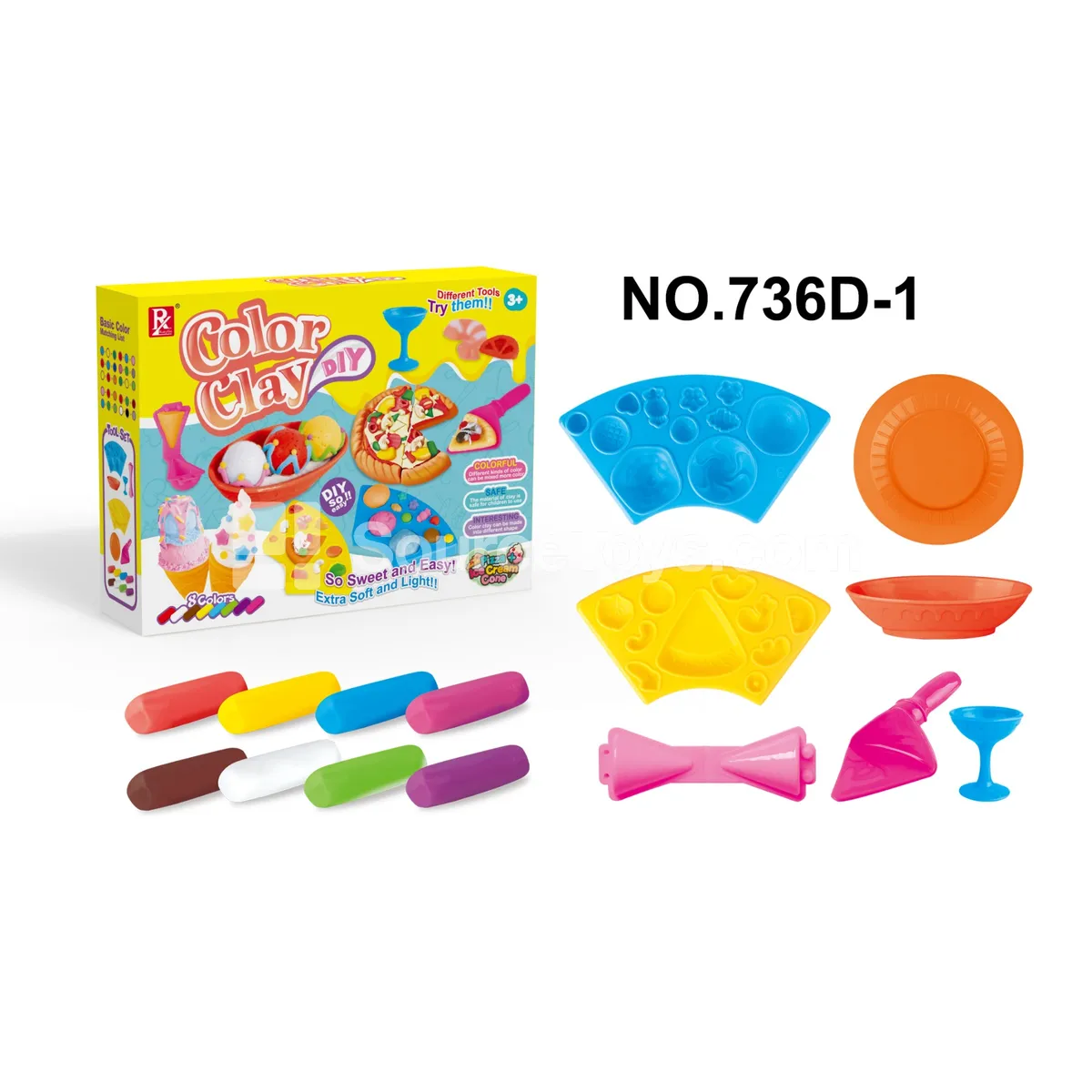 Pizza & Cone Pretend-Play Clay Set