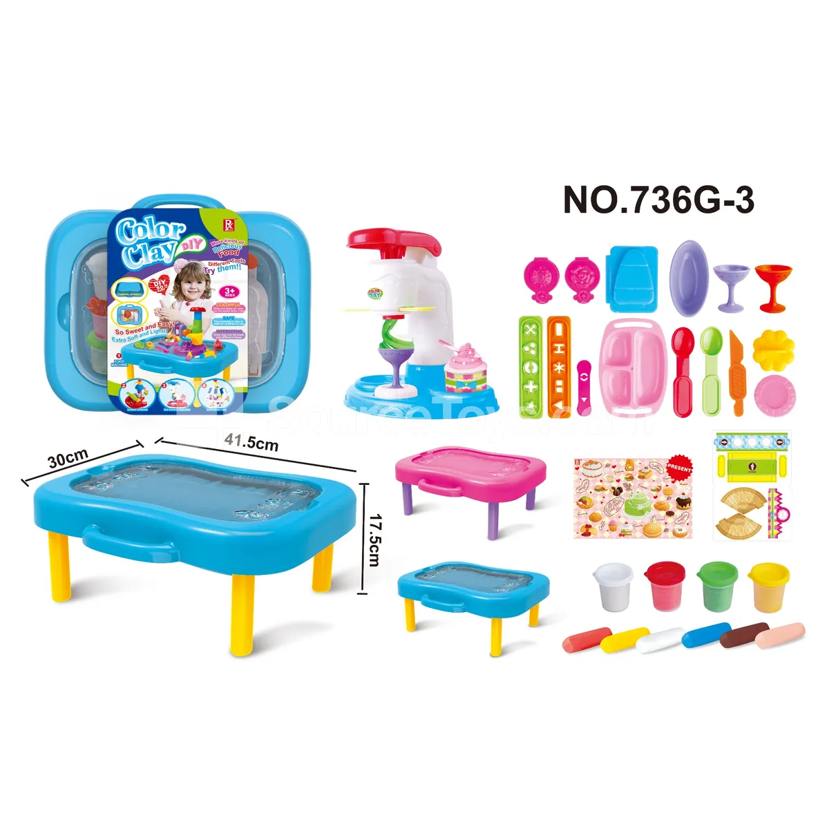 Ice Cream Storage Table Set - Pretend Play Modeling Clay