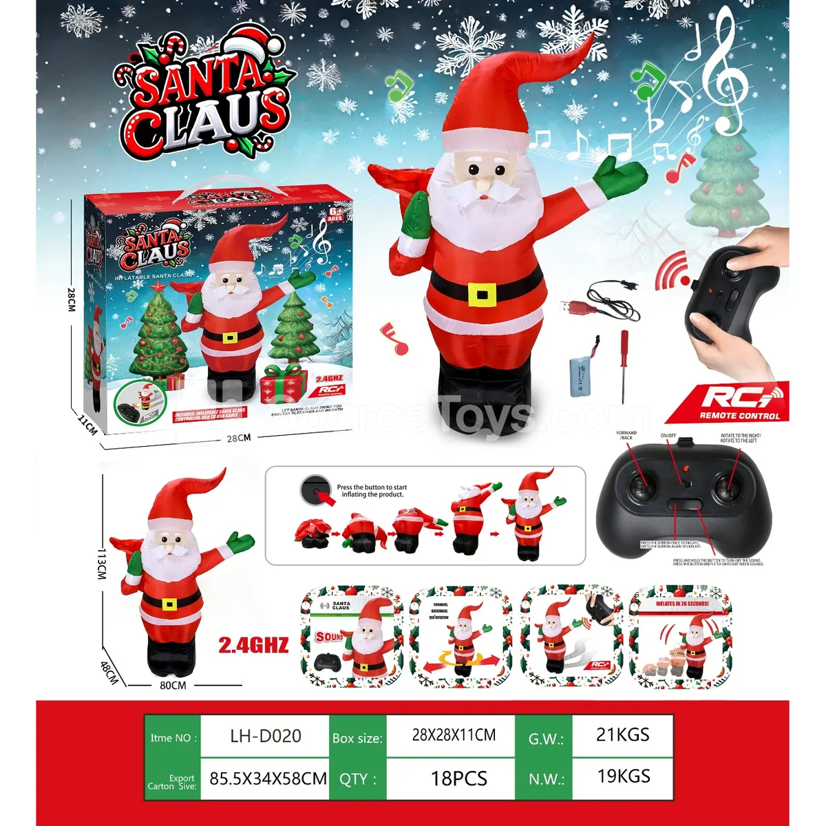 Inflatable Musical Santa Claus