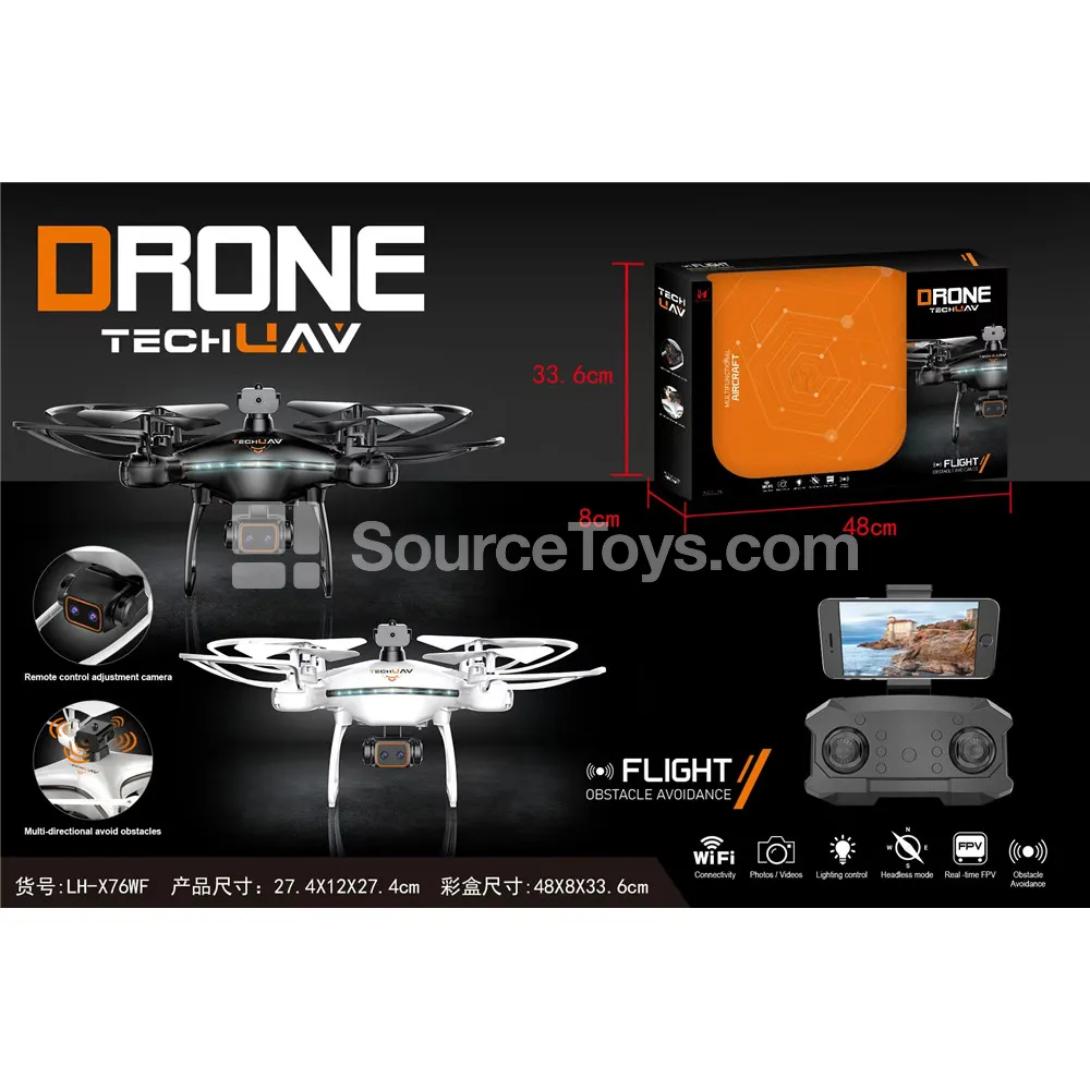 Aerial Drone with Lights and Obstacle Avoidance