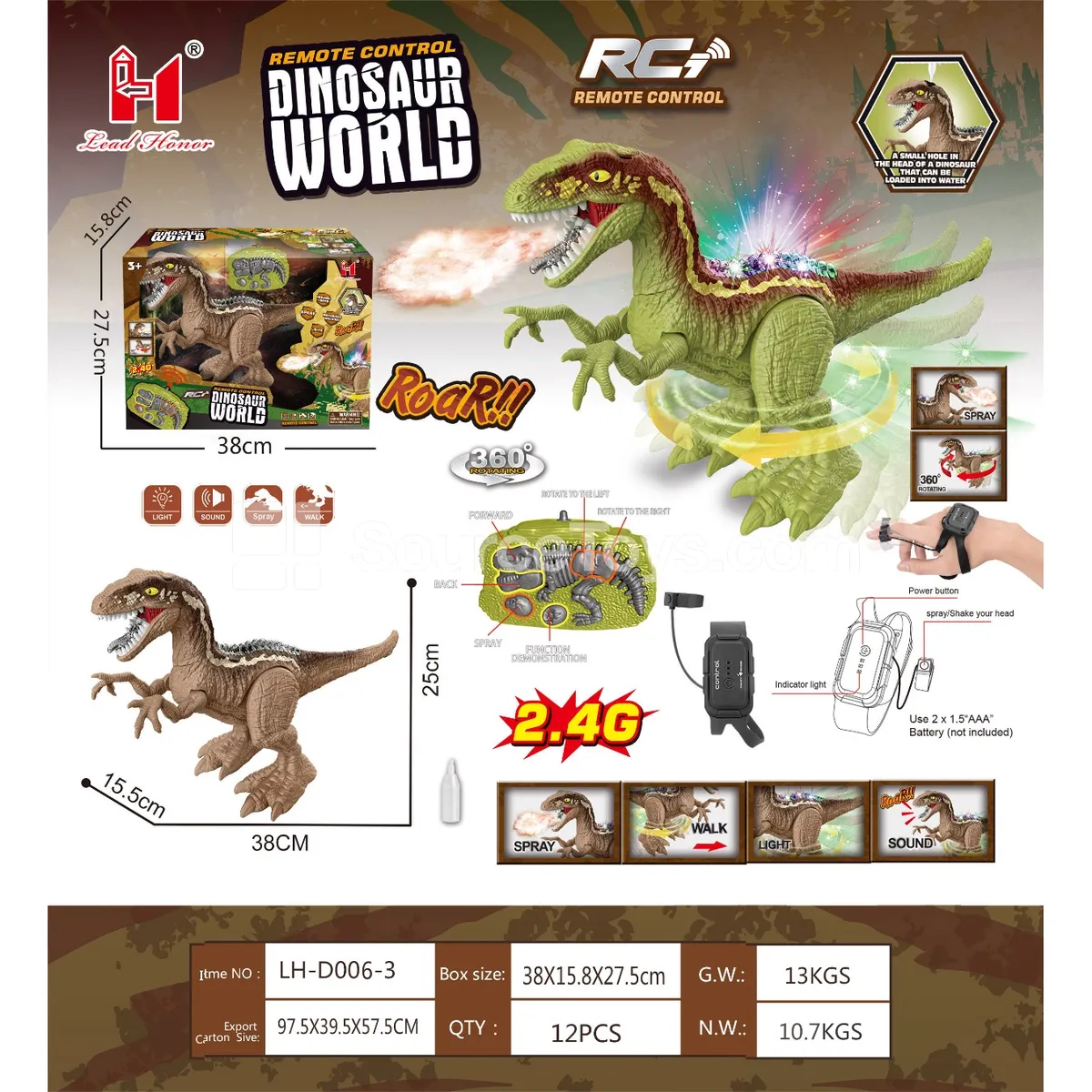 2.4G RC Velociraptor (Dual Control)