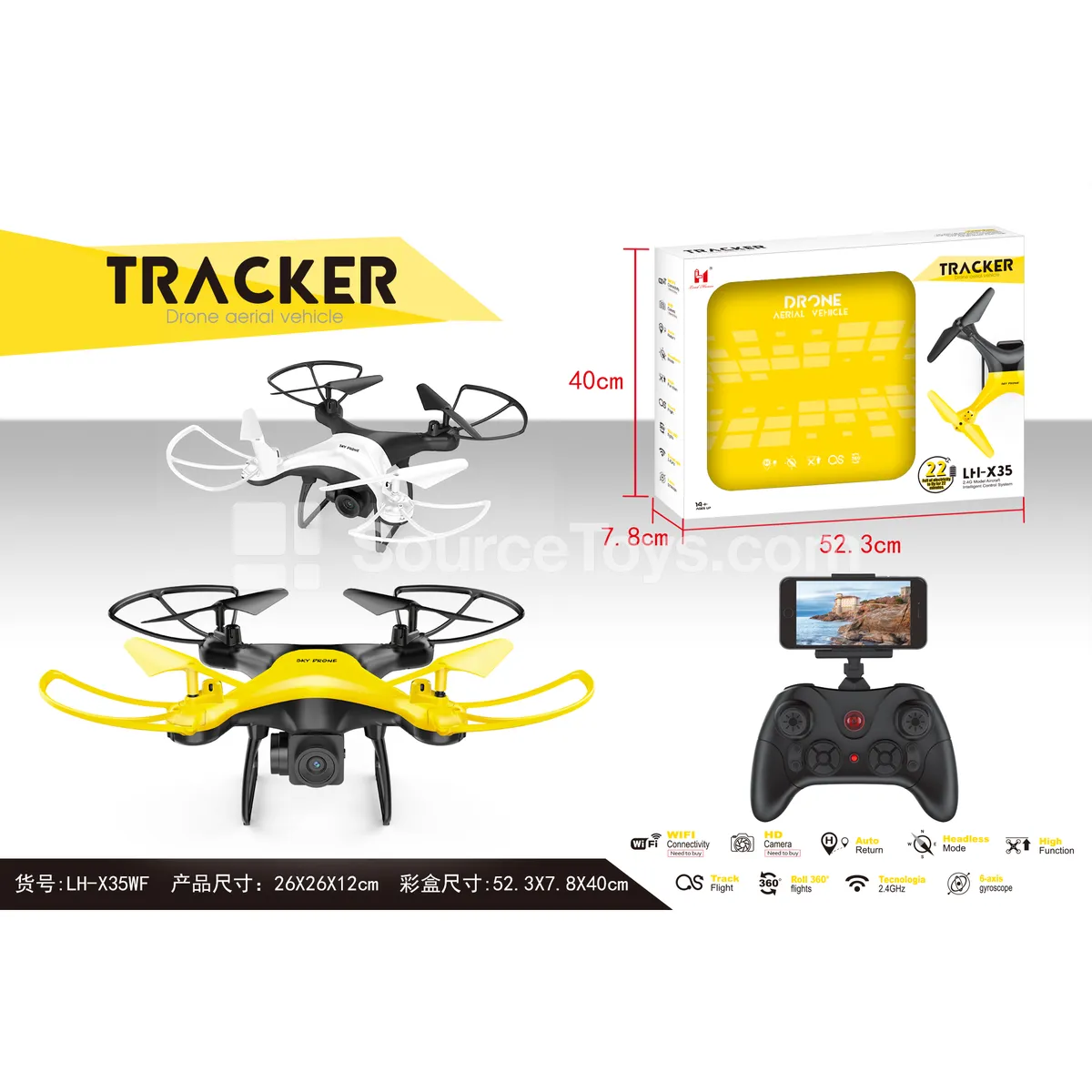 4-Axis Drone with Altitude Hold and 0.3MP WiFi Camera
