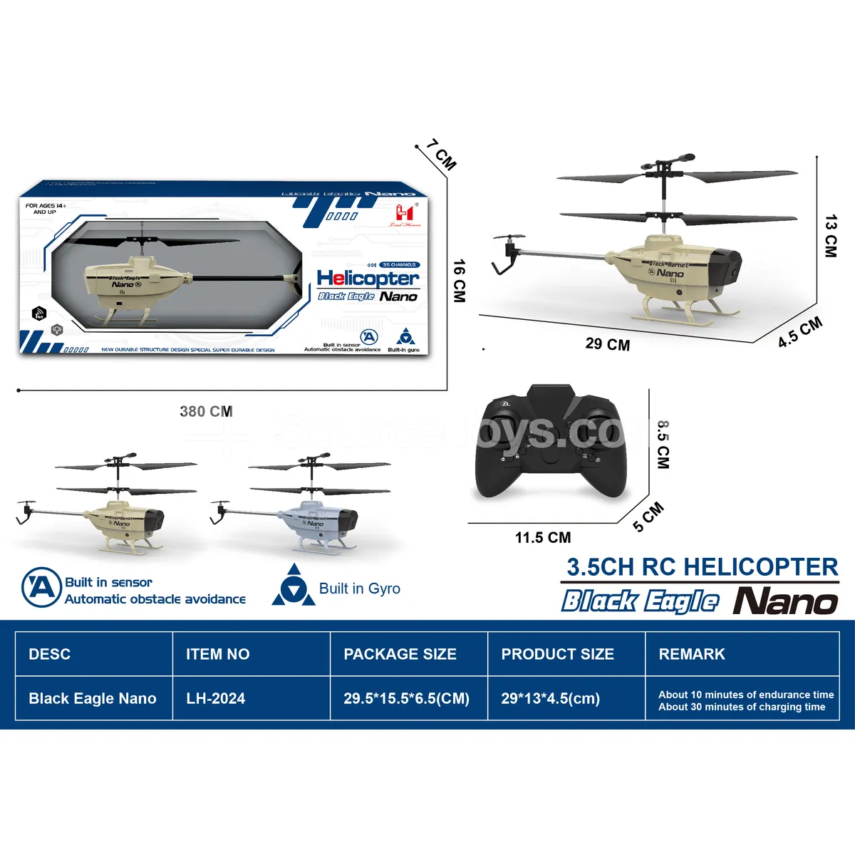 3.5-Channel Altitude-Hold RC Helicopter with Obstacle Avoidance