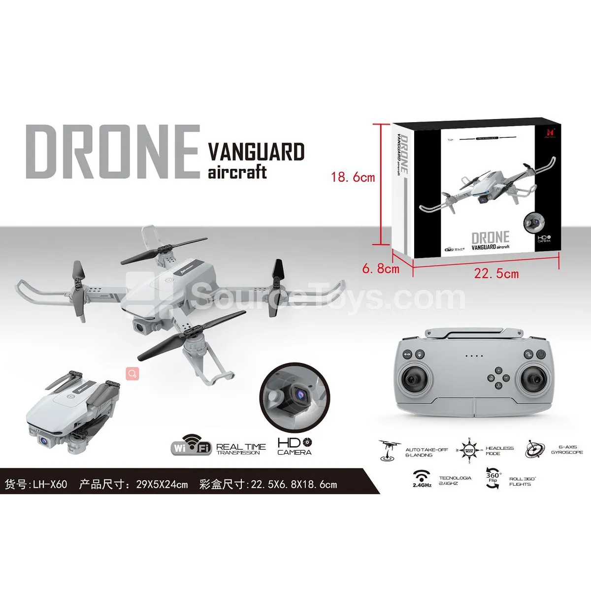 Folding Camera Quadcopter (480P Single Lens)