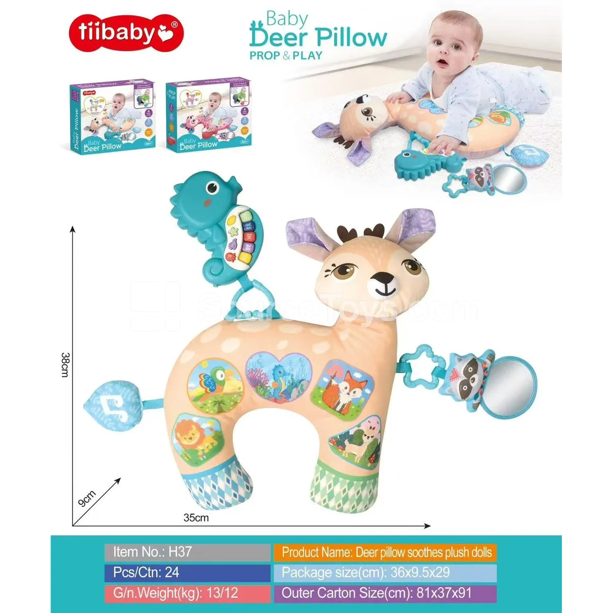 Plush Comfort Pillow with Deer Design Plush Comfort Pillow with Deer Design