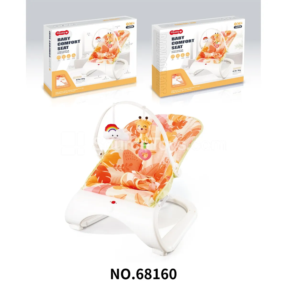 Electric Baby Vibrating Rocker, Weight Capacity 40lbs/18kg, Age 0+ Electric Baby Vibrating Rocker, Weight Capacity 40lbs/18kg, Age 0+