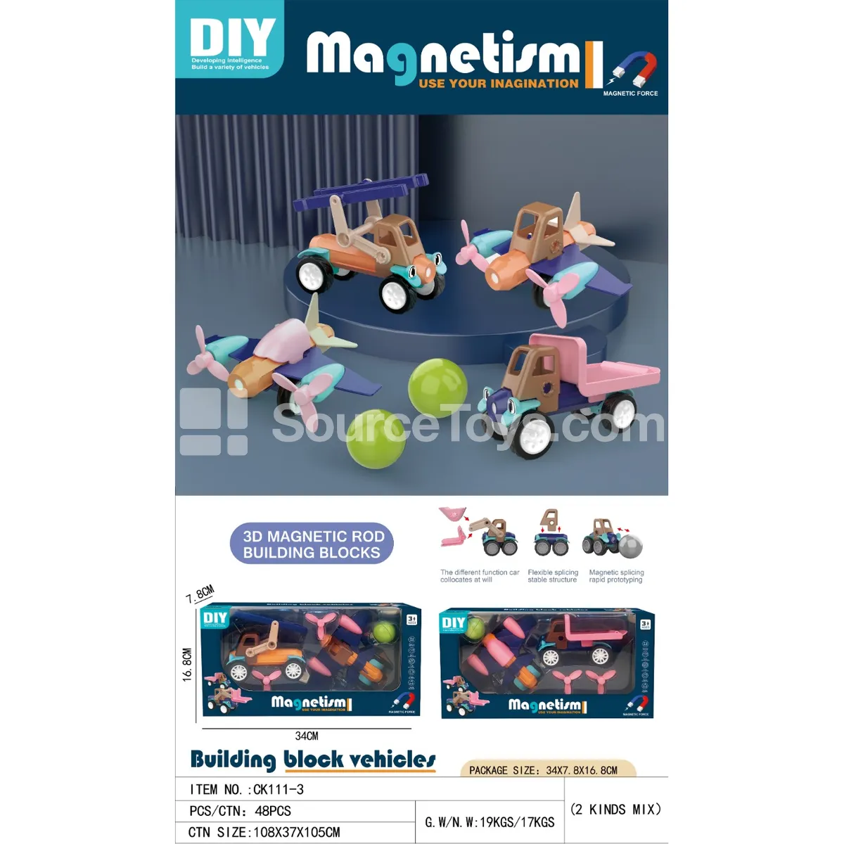 Magnetic Building Block Vehicle Magnetic Building Block Vehicle