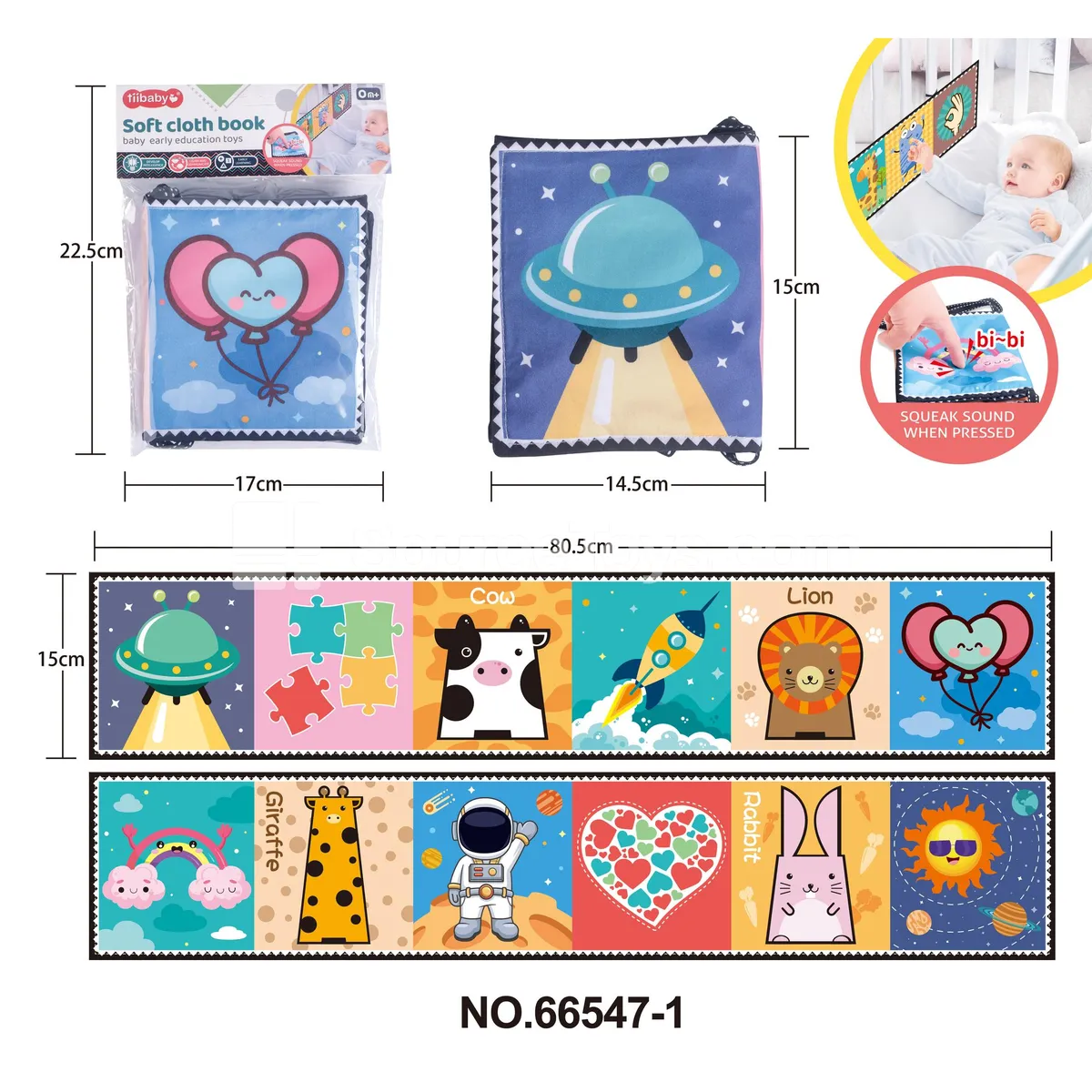 Crib Cloth Book with Crinkle Paper