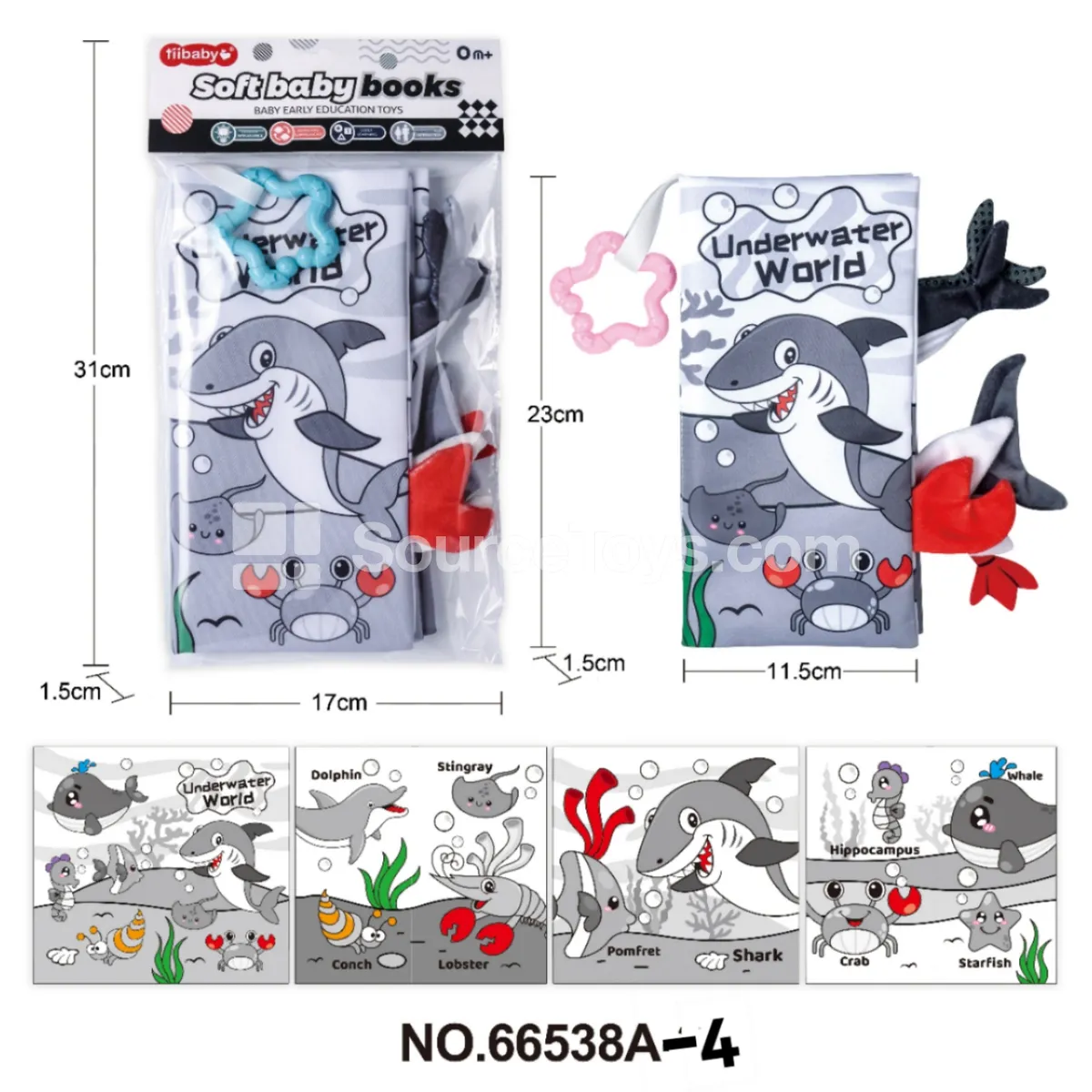 Black and White Fabric Book with Tail