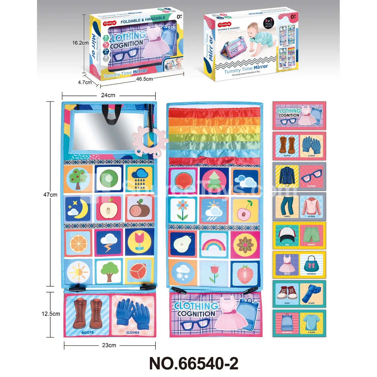 Fabric Book with Rainbow Funny Mirror