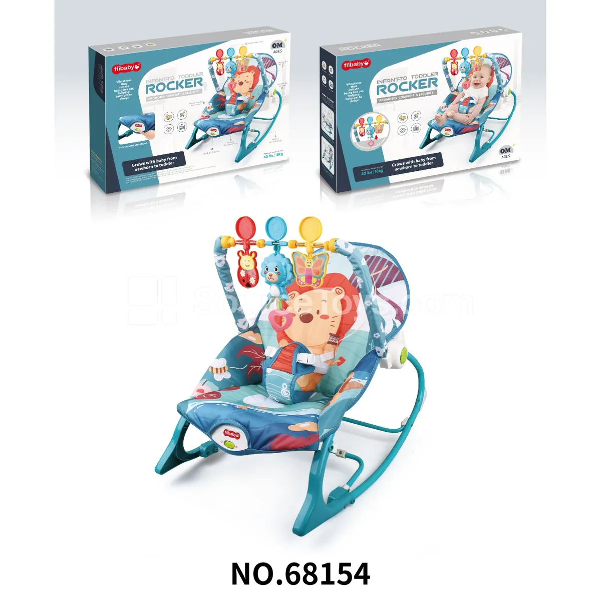 Baby Electric Vibrating Musical Rocking Chair, 40lbs/18kg Capacity, Age 0+ Baby Electric Vibrating Musical Rocking Chair, 40lbs/18kg Capacity, Age 0+