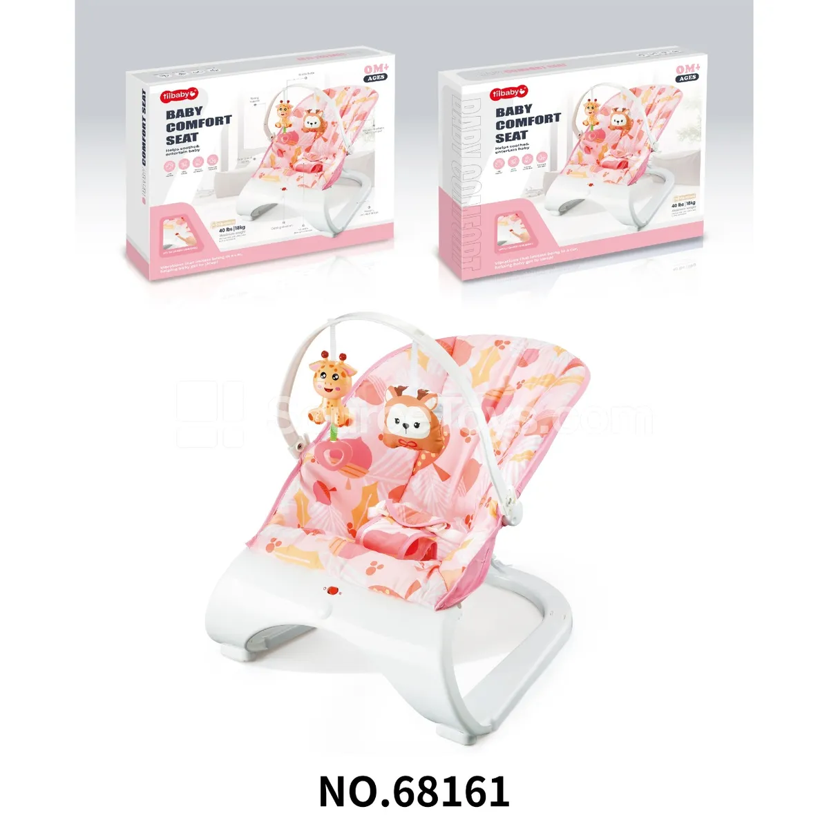 Electric Baby Vibrating Rocker, 40lbs/18kg Capacity, Age 0+ Electric Baby Vibrating Rocker, 40lbs/18kg Capacity, Age 0+