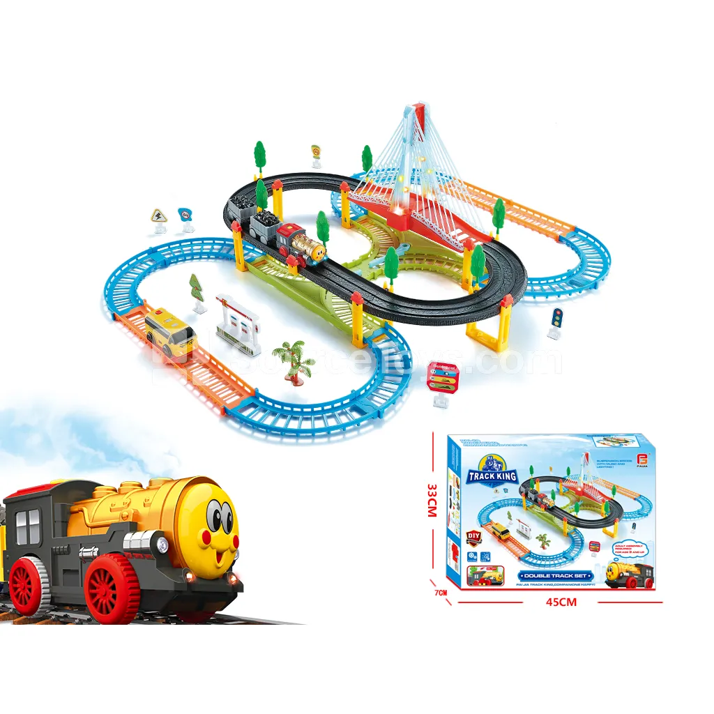 Electric Train Track Set with Two Vehicles