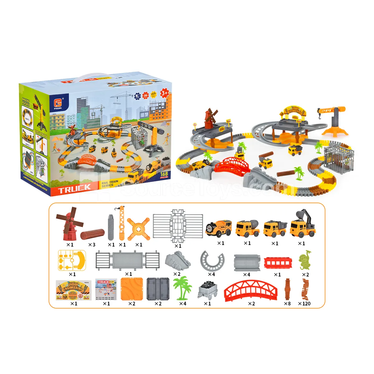 Electric Assembly Crane Track Parking Set with Construction Vehicle Electric Assembly Crane Track Parking Set with Construction Vehicle