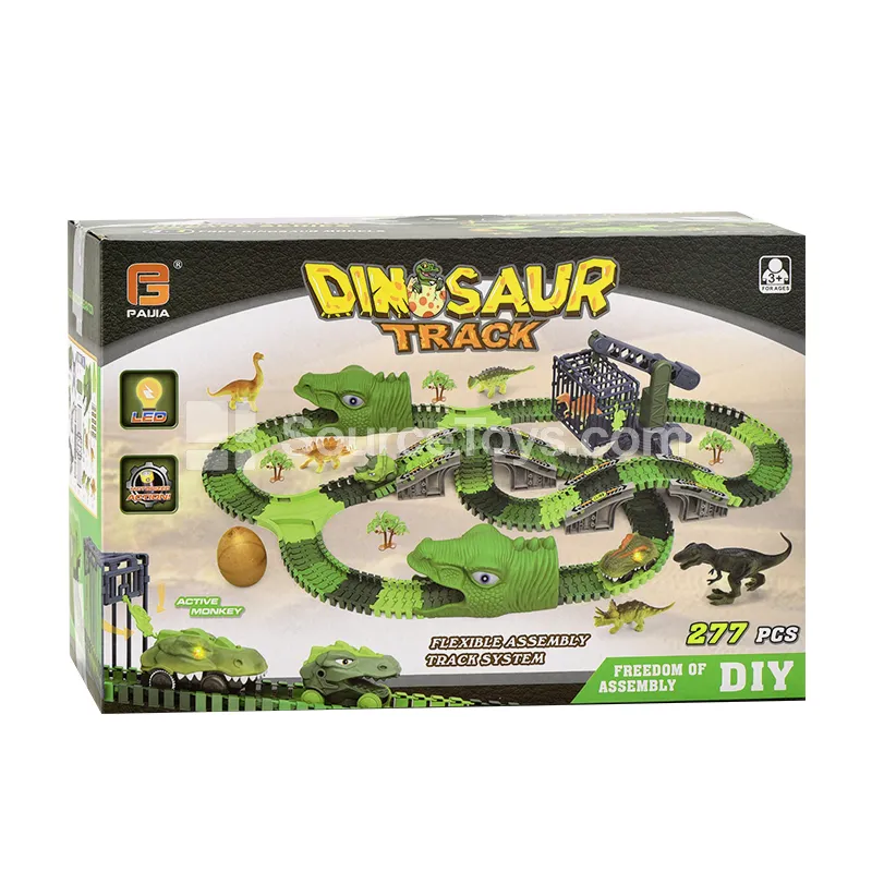 Electric Dinosaur Track Playset with 2 Cars (GCC)