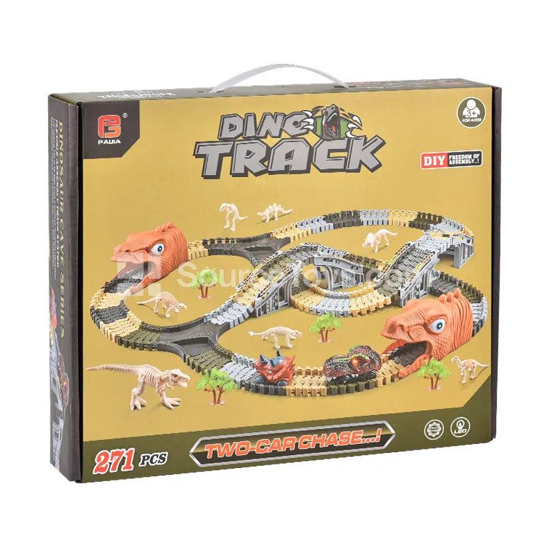 Electric Dinosaur Track Set with Skeleton Car (271 pcs)