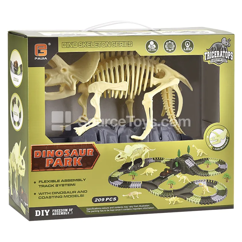 Electric Dinosaur Skeleton Track Playset 209 PCS