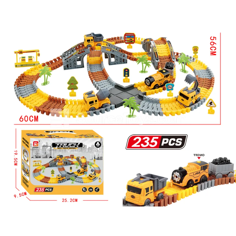 Assembly engineering track car set with 4 vehicles Assembly engineering track car set with 4 vehicles