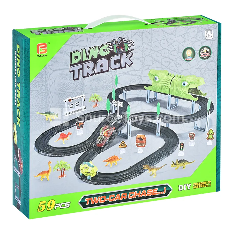 Electric toy - Electric track car with dinosaur theme and train track