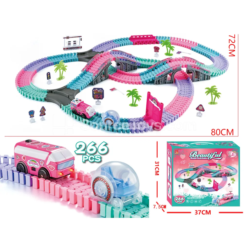 Girls' Electric Track Car Assembly Set Girls' Electric Track Car Assembly Set
