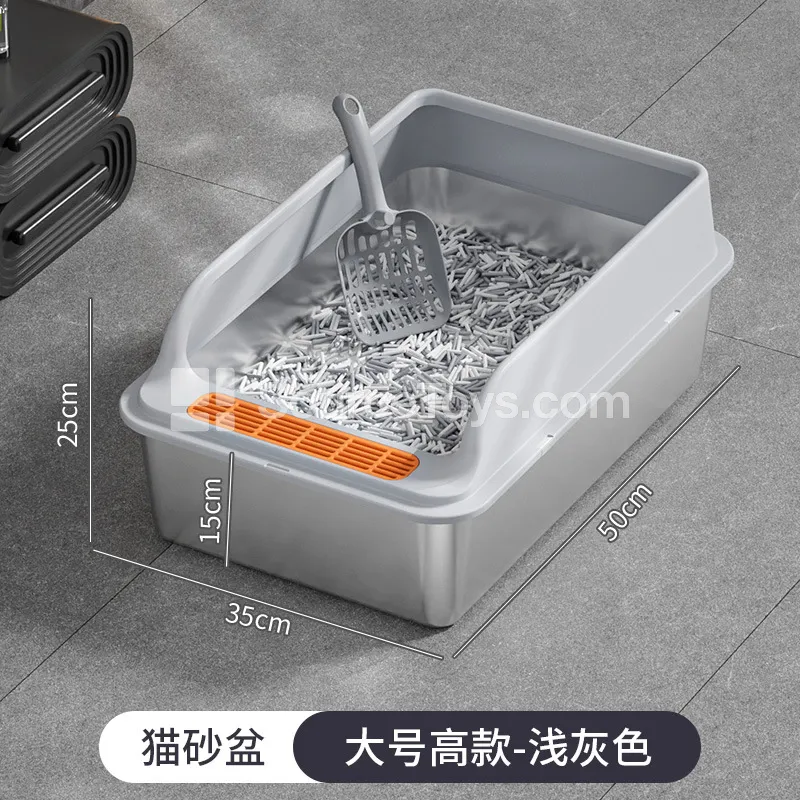 Contrasting Colors Stainless Steel Litter Box