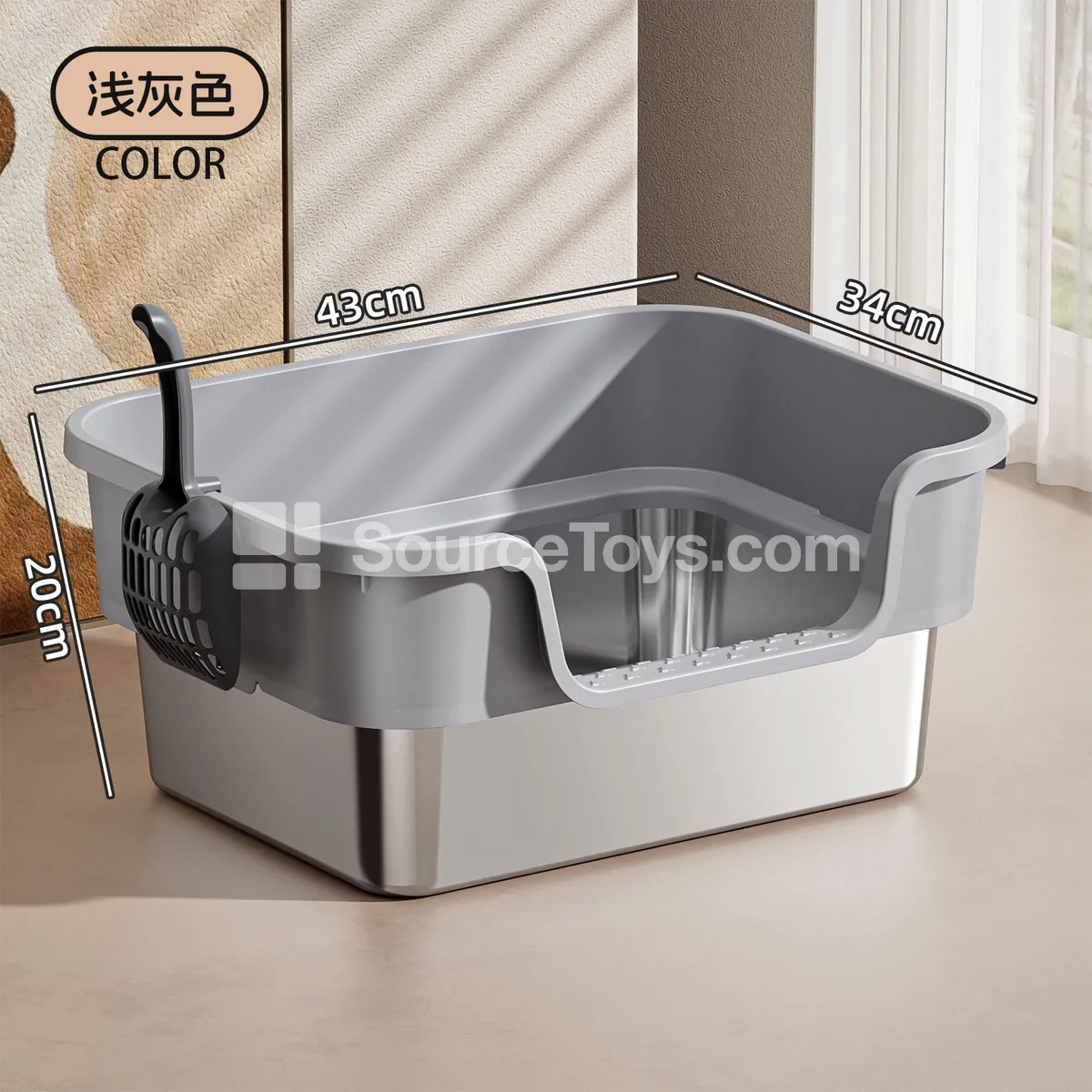 Wide Top Side-Opening Stainless Steel Litter Box Wide Top Side-Opening Stainless Steel Litter Box